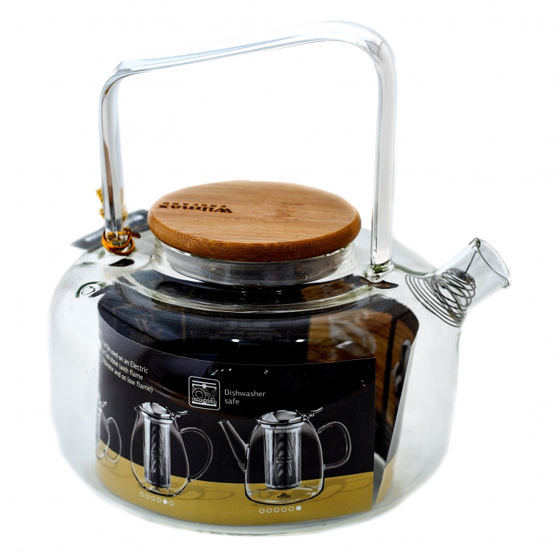 Թեյնիկ Wilmax 7039 888822/A 1200մլ Ապակ/փայտե Կափ. 2